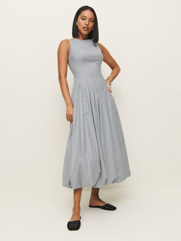 Elvira Dress - Slate Check